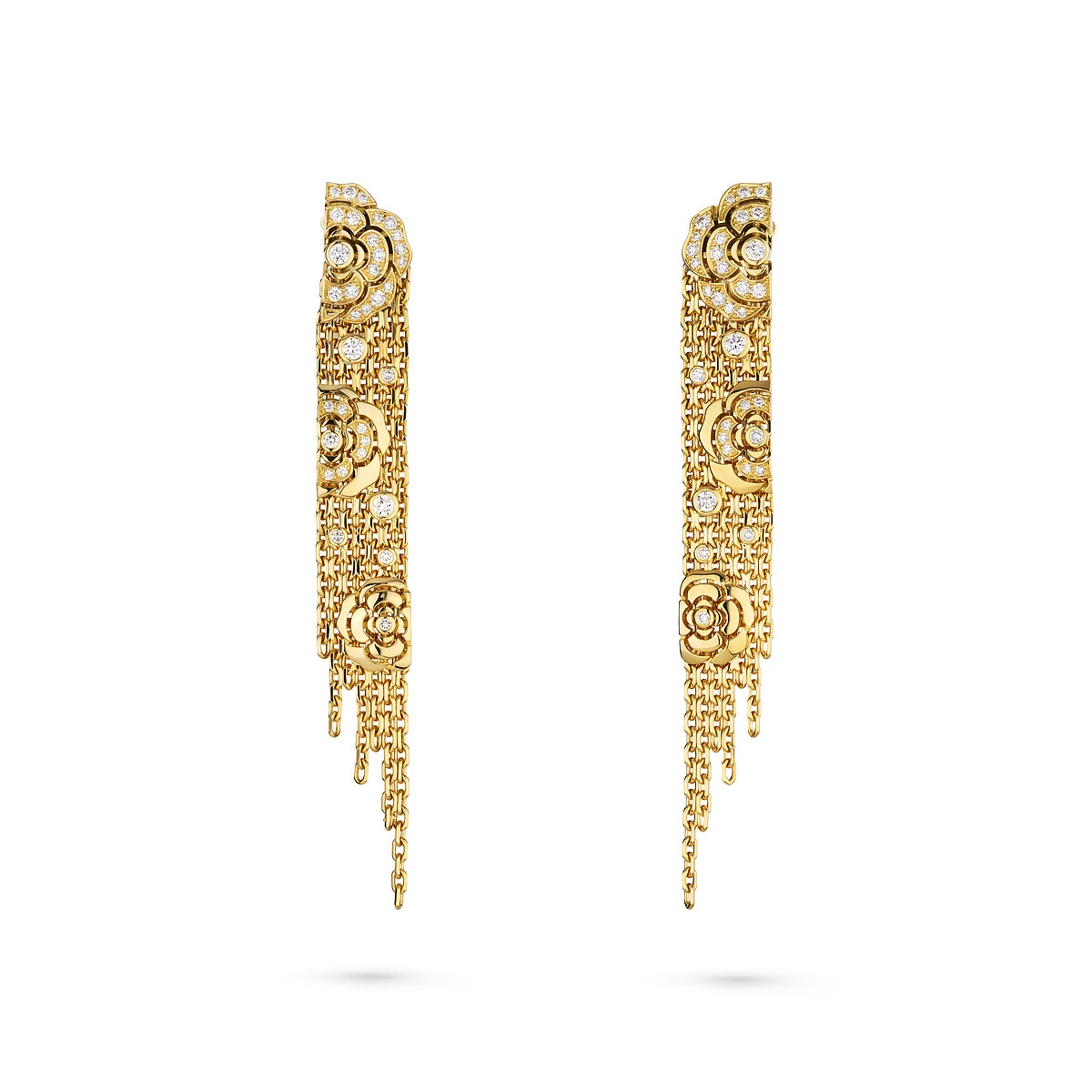 Impression de Cam&eacute;lia耳環 18K黃金鑲嵌鑽石 售價未定