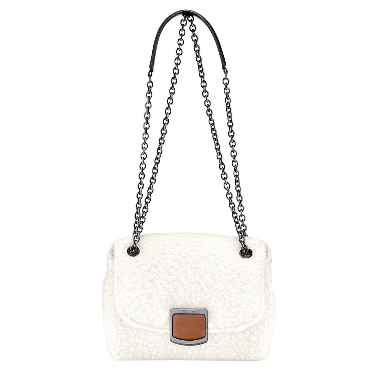 Longchamp Brioche人造羊毛斜背帶，售價NT$22,000