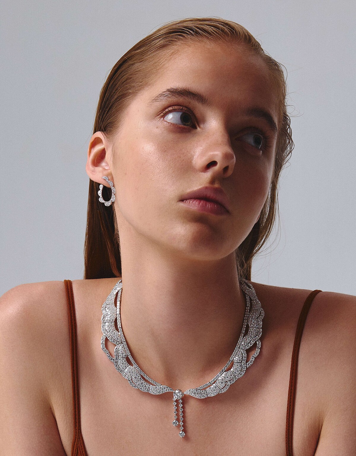 Lorelei Diamond Collar白K金鑽石項鍊/Lorelei Reverie白K金鑽石耳環