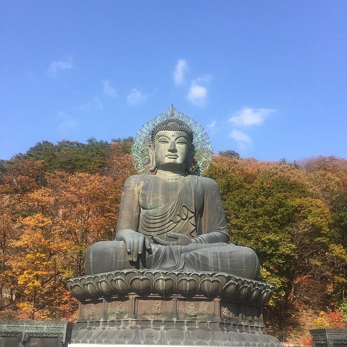 韓國雪嶽山上新興寺的統一大佛。