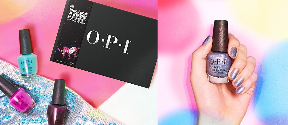 將絢爛光影盡收指尖，OPI & teamLab未來遊樂園夢幻指彩選色。