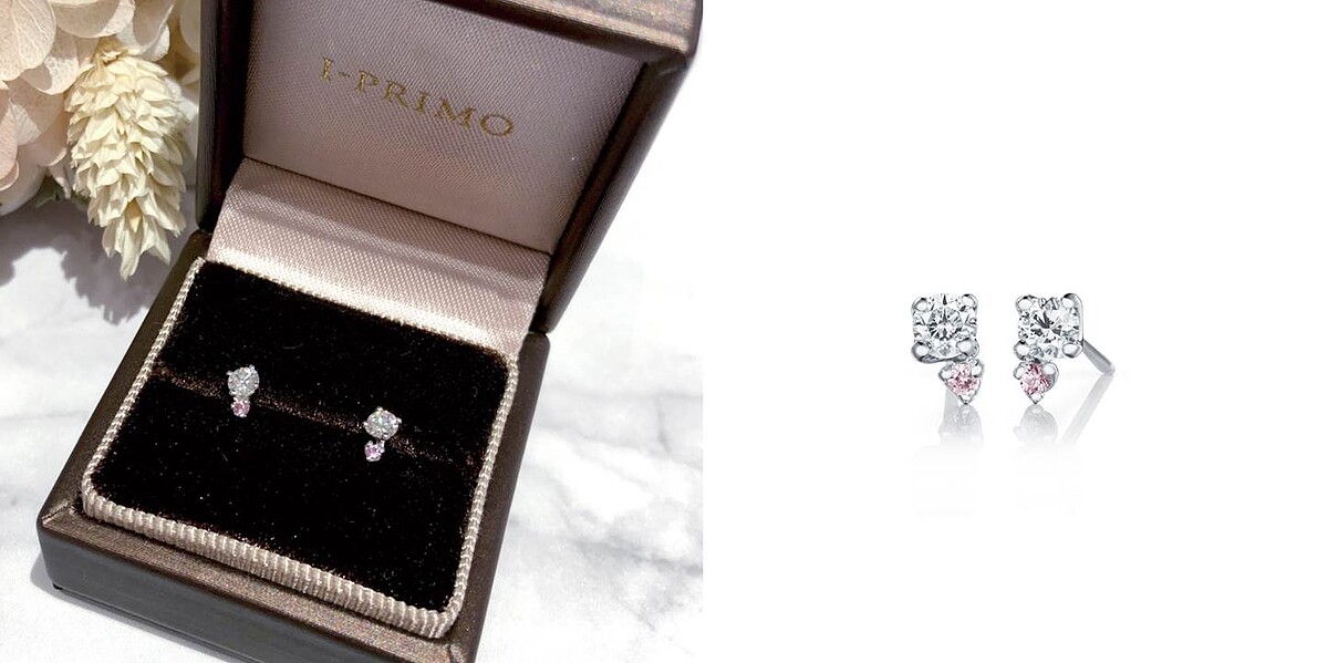 I-PRIMO Kiffa粉紅鑽石耳環