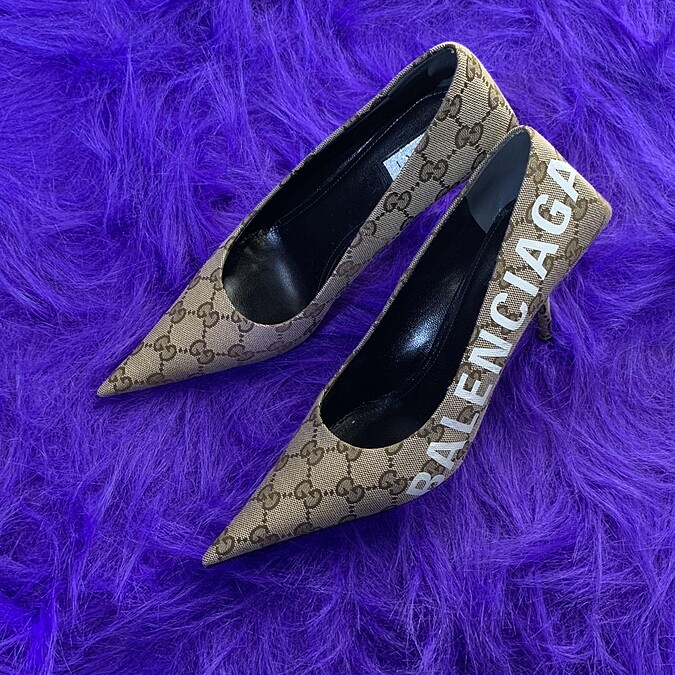 Gucci X Balenciaga緹花高跟鞋，NT37,000