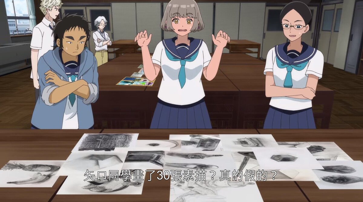 ▲▼八虎暑假完成了30張素描，但媽媽仍不解他為何要考藝大。（圖／Netflix）