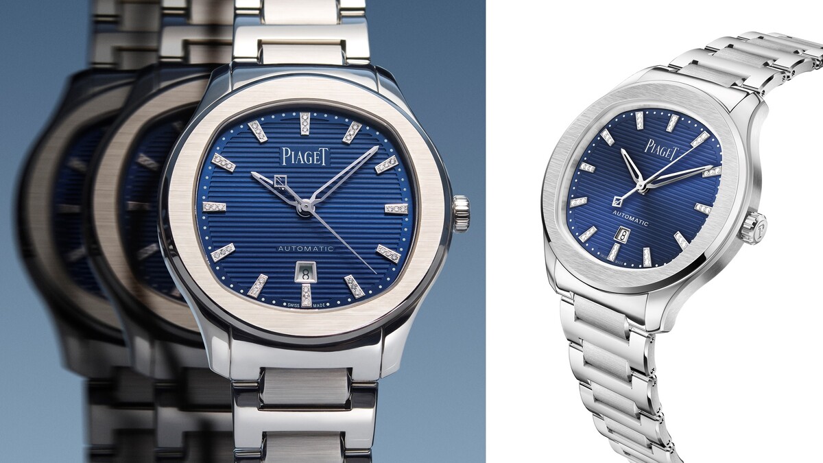 PIAGET Polo系列伯爵藍日期顯示精鋼腕錶。