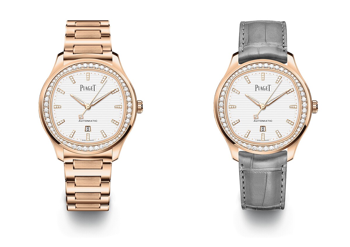 PIAGET Polo系列月白色日期顯示18K玫瑰金鑽石腕錶、PIAGET Polo系列月白色日期顯示18K玫瑰金鑽石腕錶。