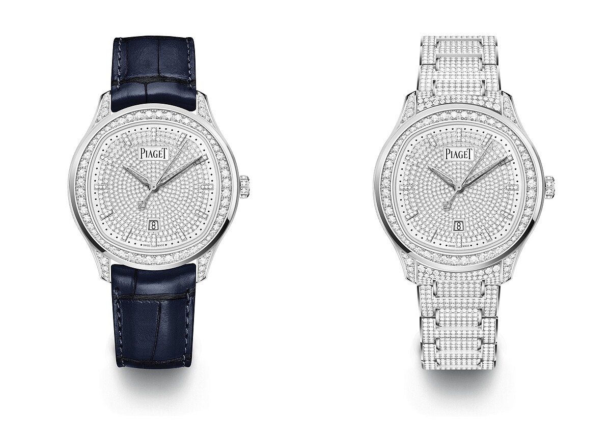 PIAGET Polo系列日期顯示18K白金高級珠寶鑽石腕錶、PIAGET Polo系列日期顯示18K白金頂級珠寶鑽石腕錶。