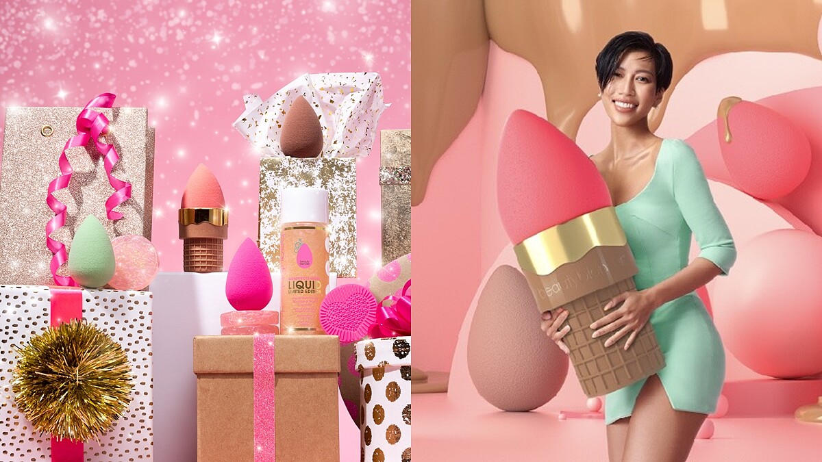 beautyblender美妝蛋2021聖誕系列請來莫莉助陣，連捷運也變粉紅列車