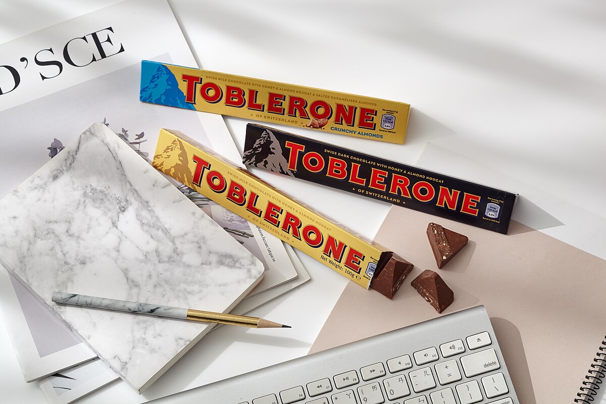 TOBLERONE瑞士三角牛奶巧克力、瑞士三角黑巧克力、瑞士三角脆杏仁巧克力