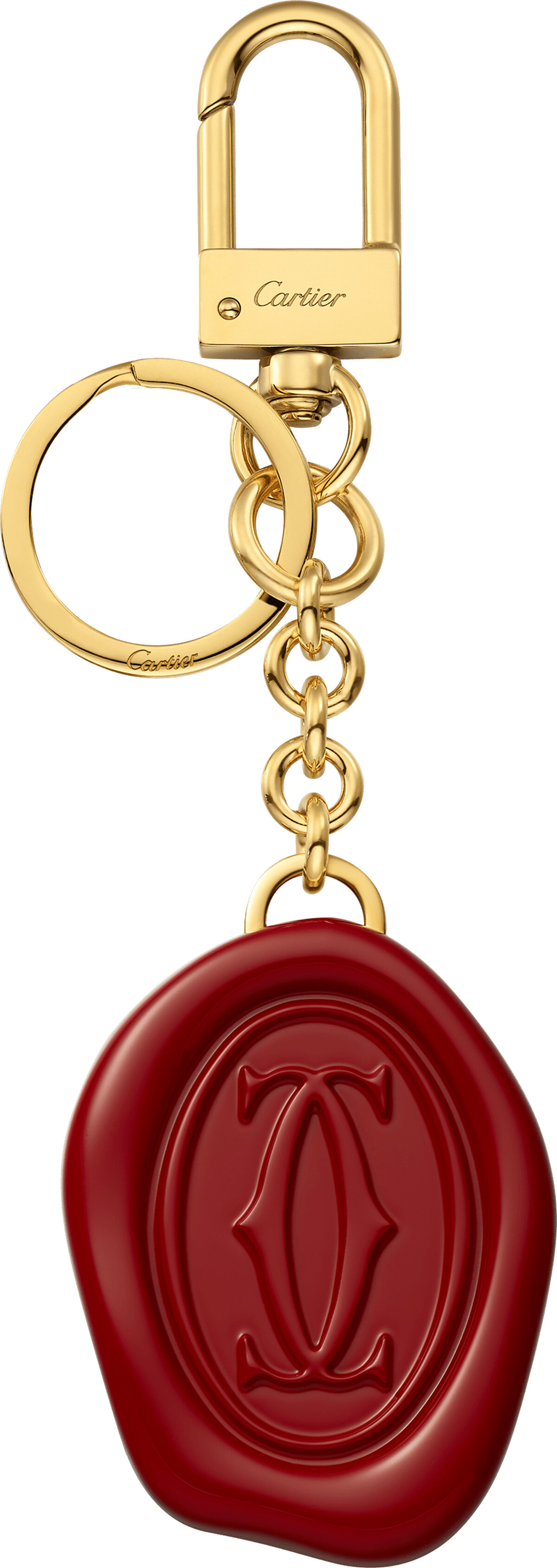 Diabolo de Cartier封蠟章圖案鑰匙圈 金色鍍層飾面紅色樹脂,點綴封蠟章圖案 參考價格約NT$ 16,800