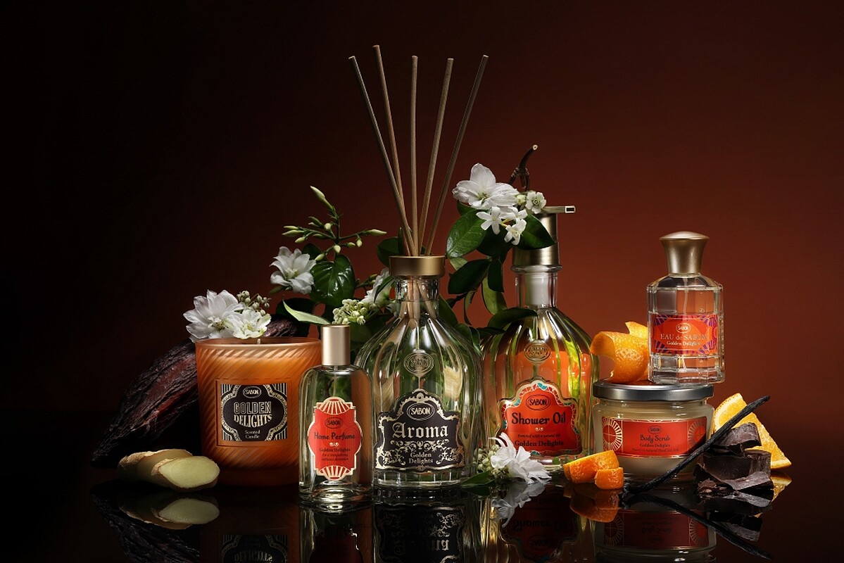 SABON 2021聖誕流金年華系列特調柑橘巧克力香氣。