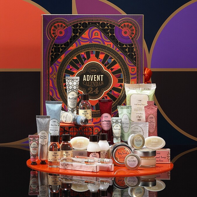 SABON 2021聖誕流金年華系列倒數月曆內容物。