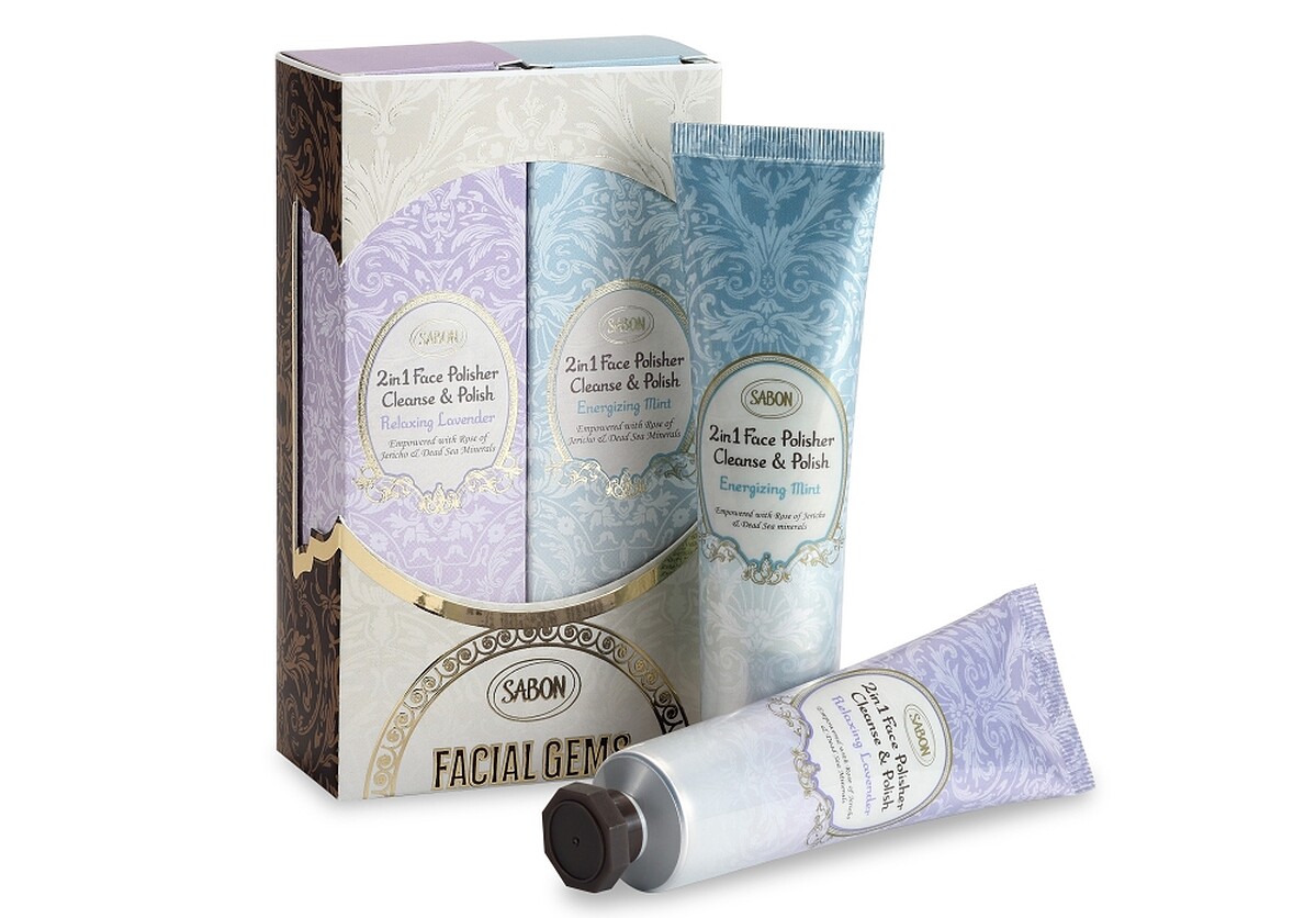 SABON 2021聖誕流金年華二合一臉部純淨磨砂膏禮盒，NT1,480。MOMO官方旗艦店獨家限量販售。