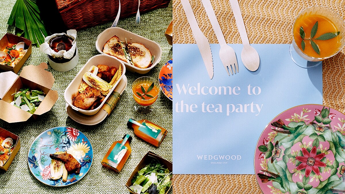 最夢幻野餐籃!「雙盤」Wedgwood聯名The Tavernist推限量野餐組,印花骨瓷配米其林美食,拎出門超有面子