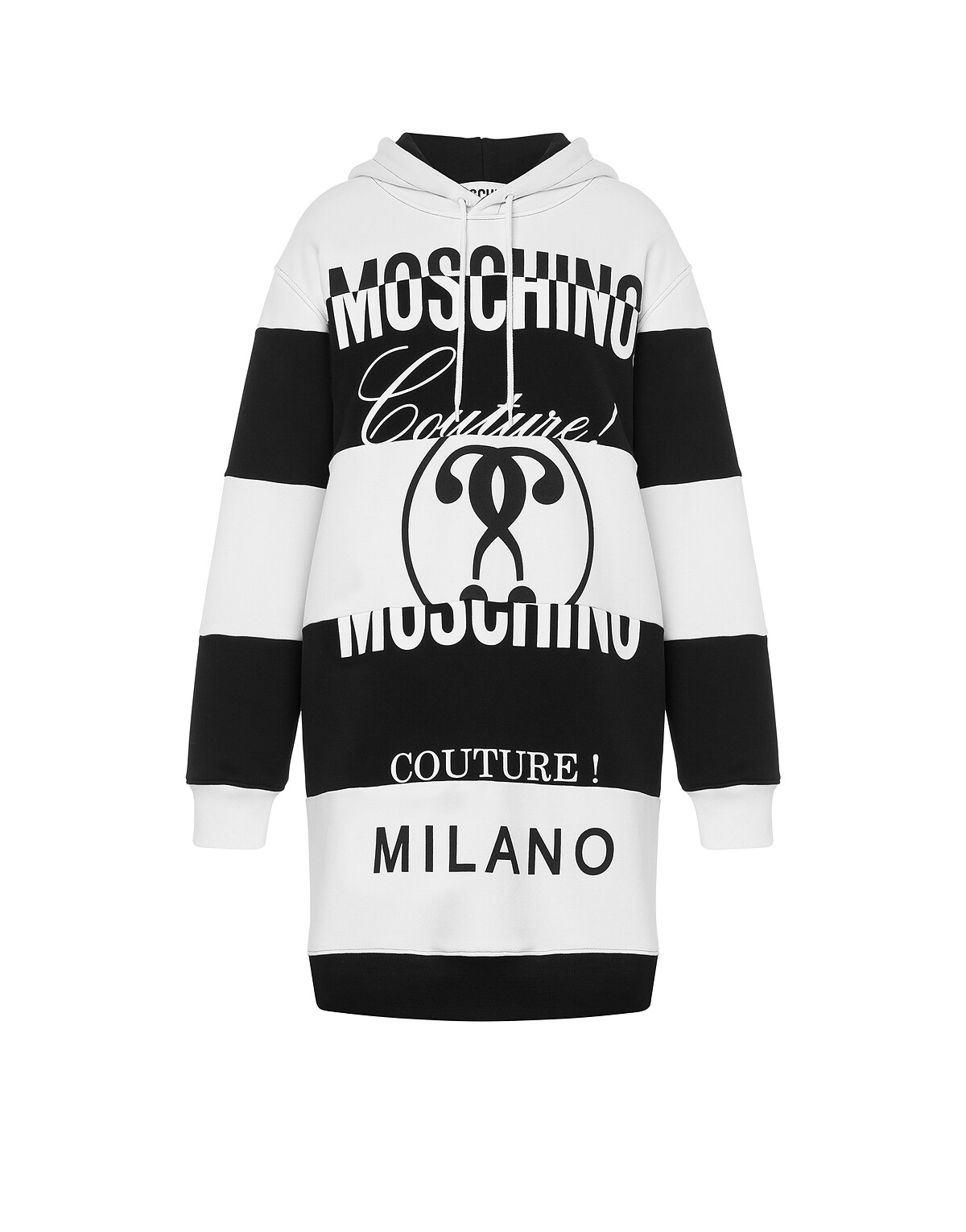 MOSCHINO 黑白 LOGO 連帽洋裝，NT30,500。