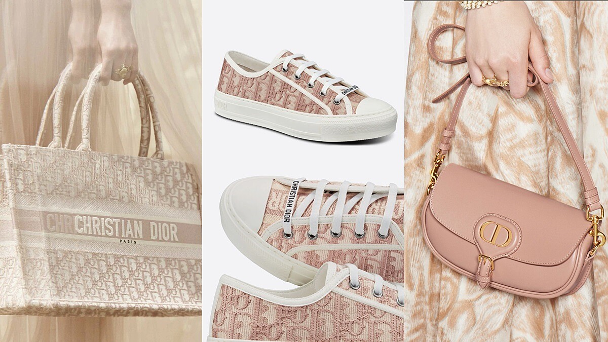 Dior Bobby、鍊帶包、Book Tote、刺繡帆布鞋染上浪漫玫瑰粉，這顆包5萬直接收