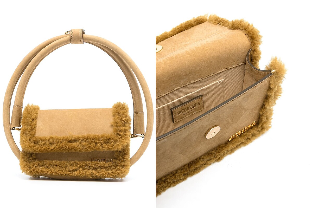 Jacquemus Le Rond shearling tote bag，可在品牌官網及各大歐美選品電商購得