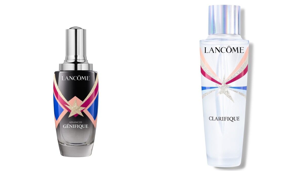 蘭蔻2021年1111購物節限量上市超未來肌因賦活露Eli Grita限定版(115ml,NT7,350)、超極光活粹晶露Eli Grita限定版(150ml,NT3,500)。