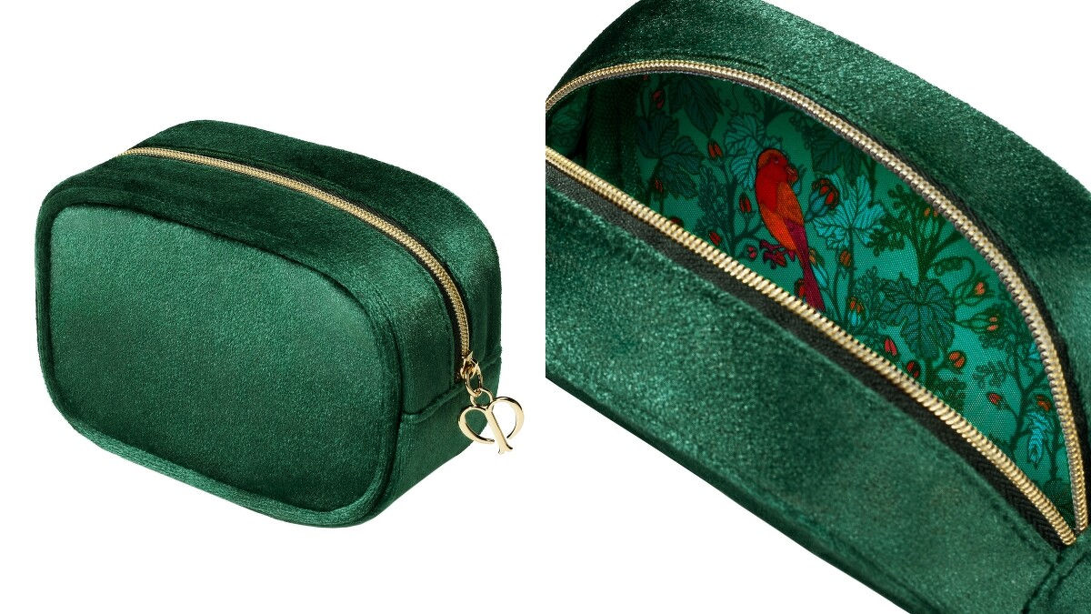 肌膚之鑰祕密花園NT8,000滿額禮,限量手拿化妝包,內裡還有精緻的祕密花園圖案。