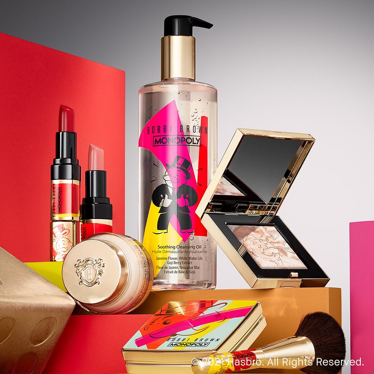 Bobbi Brown芭比波朗2021年推出超童趣限量聯名彩妝Bobbi Brown X Monopoly地產大亨系列，一起爆富成為美妝富翁。