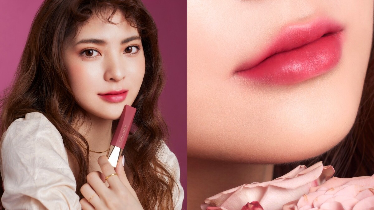 雅詩蘭黛柔霧絲絨唇釉#924實擦試色。