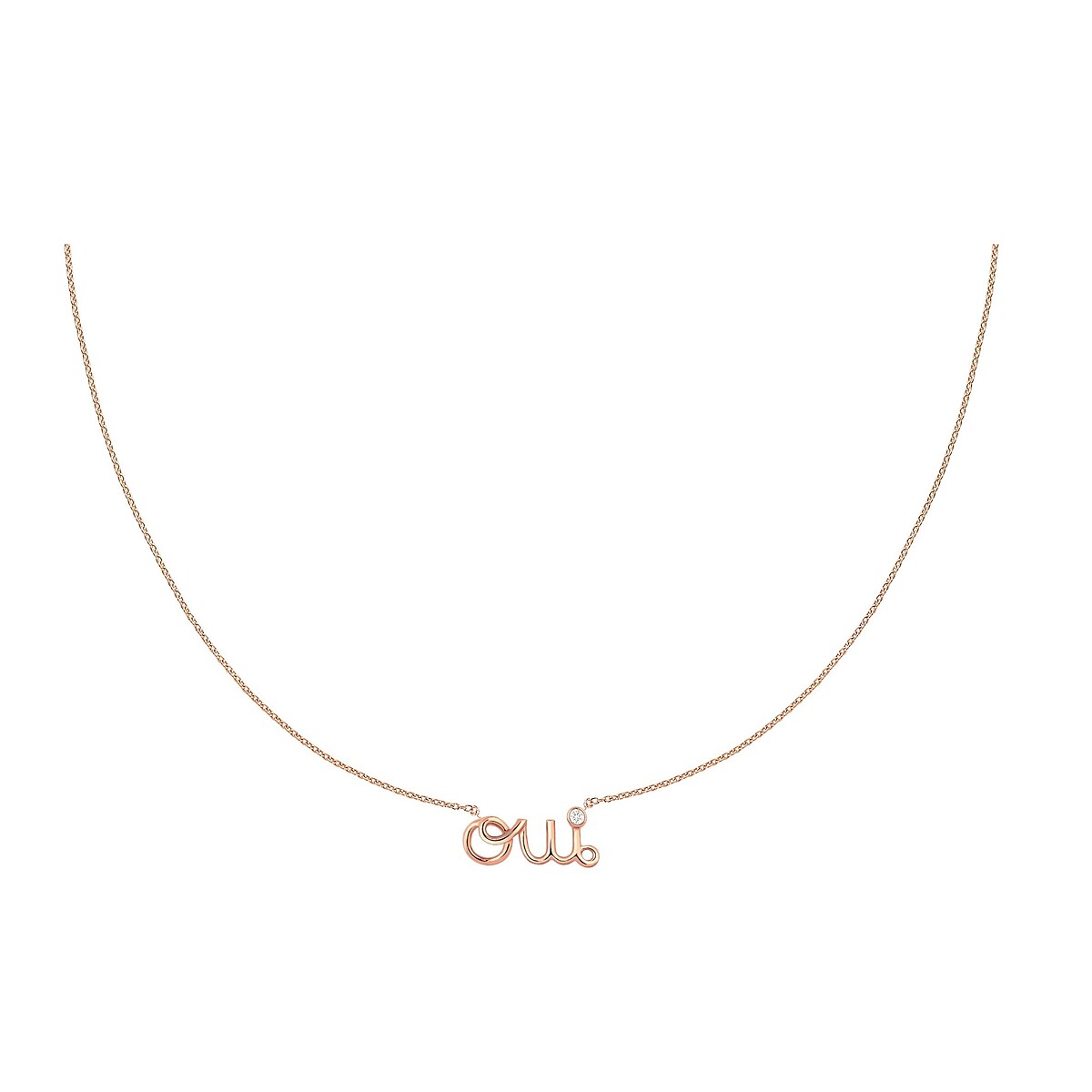 Oui 玫瑰金鑽石項鍊 NTD50,600