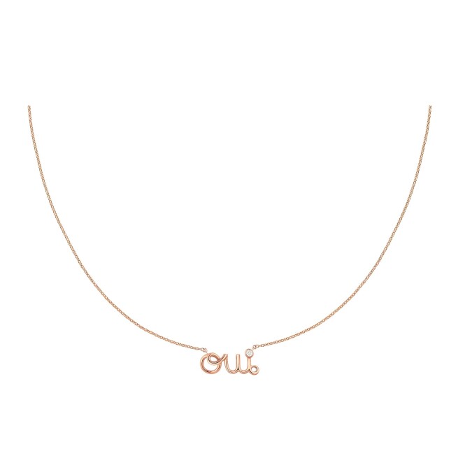 Oui 玫瑰金鑽石項鍊 NTD50,600