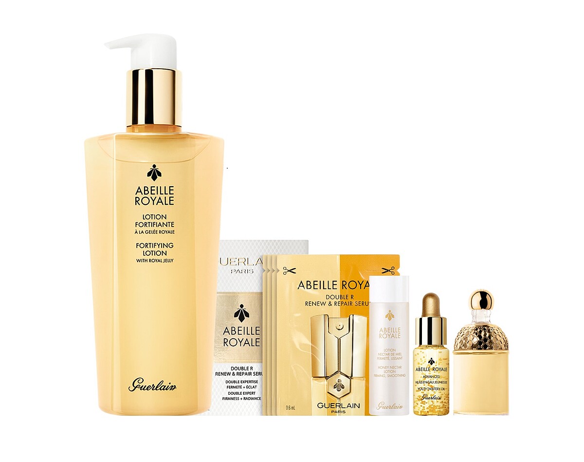 內含：皇家蜂王乳蜜露300ml(正品)、嬌蘭皇家蜂王乳蜜露 15ml、皇家蜂王乳平衡油3G 5ml、蜂王乳雙導精華體驗禮(輕巧盒裝版)、花草水語 陽光甜橘淡香水7.5ml