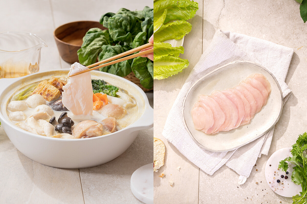 新品0.4 公分極薄的雞胸肉片是火鍋良伴。