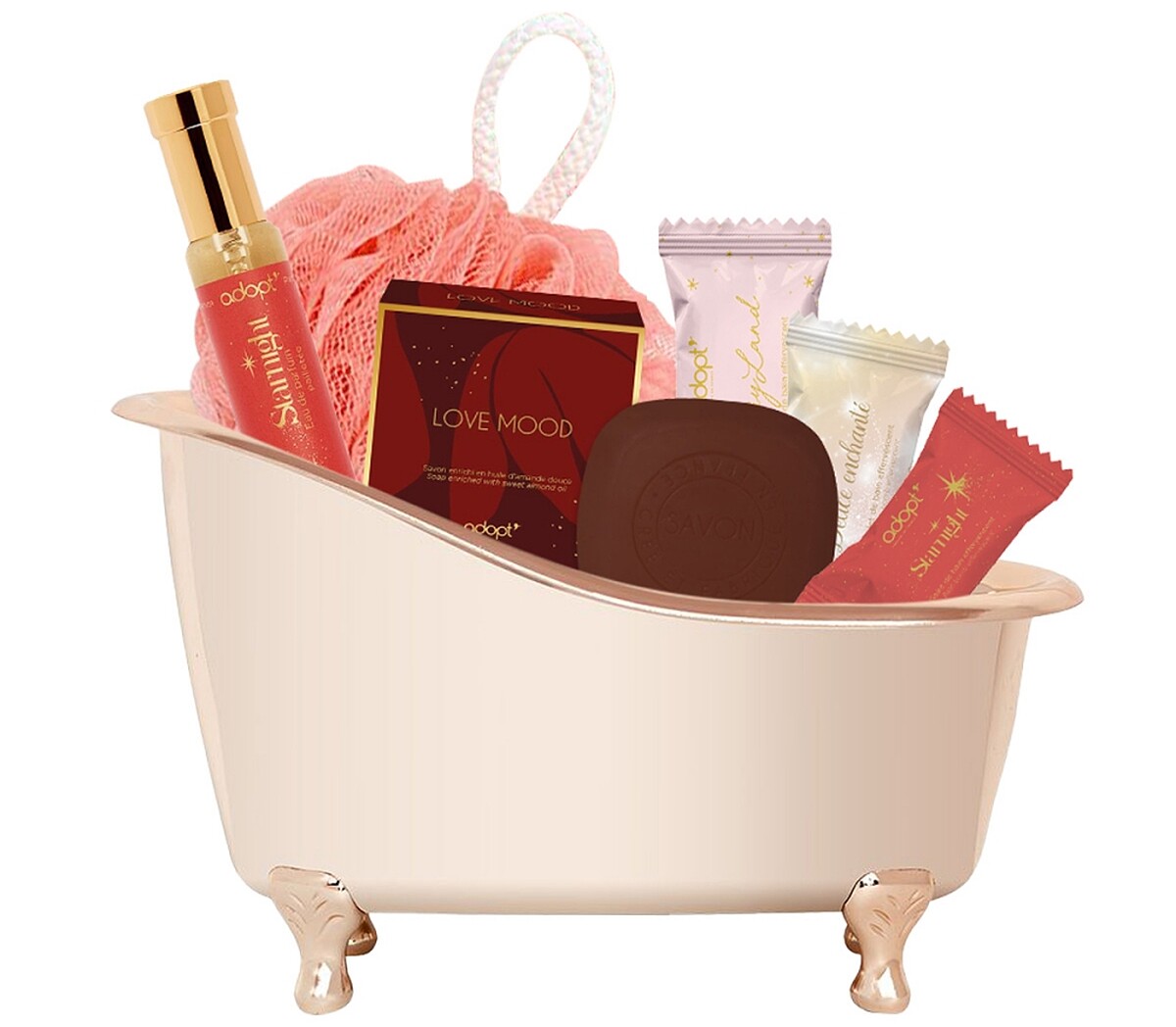 adopt&rsquo;聖誕香氛浴缸組(造型浴缸+淡香精30m或香氛蠟燭100g+香水皂100g+泡澡錠*3+沐浴球)，特價NT990(原價NT2,960起)