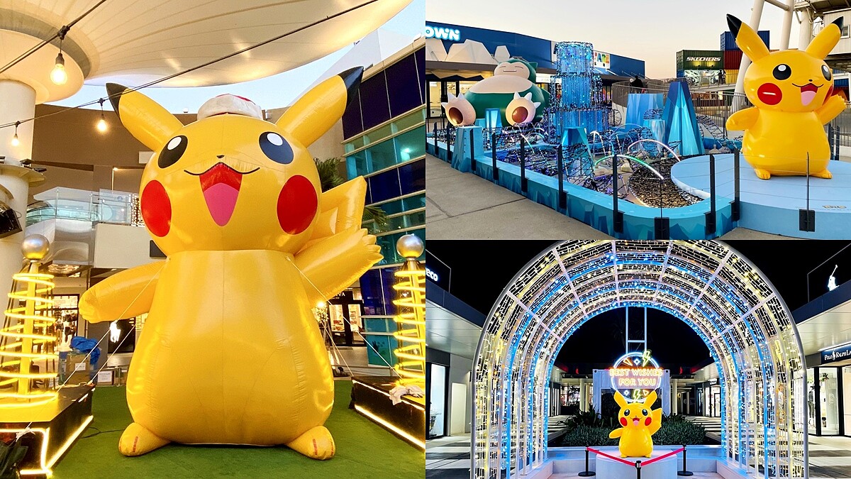8米高「皮卡丘聖誕樹」降臨！三井Outlet變身寶可夢天堂，還有巨大卡比獸發懶超可愛