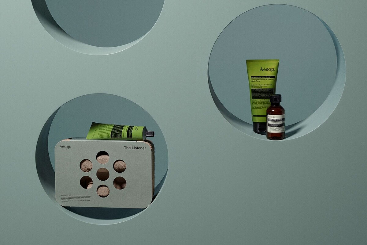 Aesop 2021-2022年度禮盒The Listener傾聽者(天竺葵身體潔膚露100ml、天竺葵身體乳霜 100ml、天竺葵身體去角質露180ml)，NT2,300