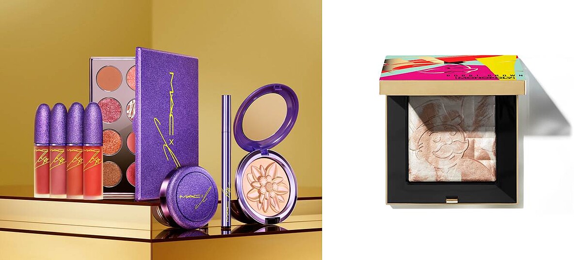 M.A.C X L限量聯名彩妝系列 絲柔粉霧唇釉，推薦價NT1,100、時尚專業12色眼影盤，NT2,600（11/12限量上市）、BOBBI BROWN X Monopoly地產大亨美妝富翁聯名系列金緻美肌粉，推薦價NT1,850