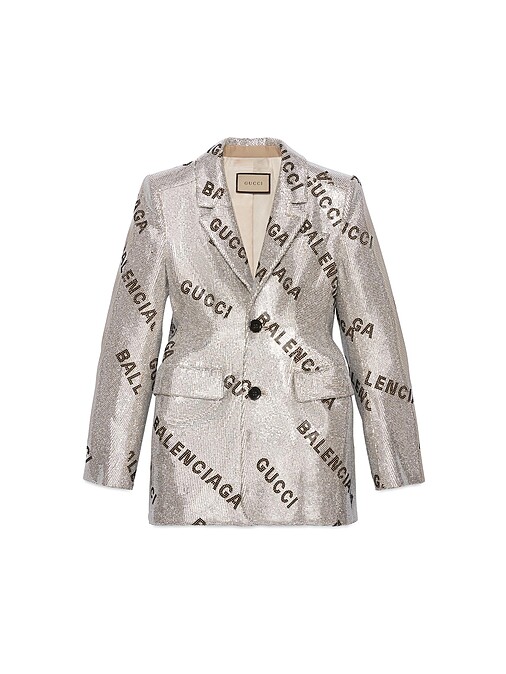 Gucci 駭客實驗室系列 水鑽西裝外套，NT394,000