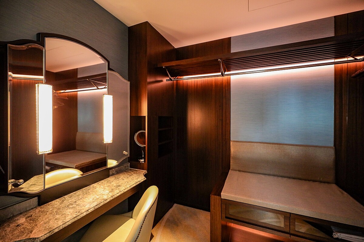 台北文華東方酒店所有客房皆備有衣帽化妝間