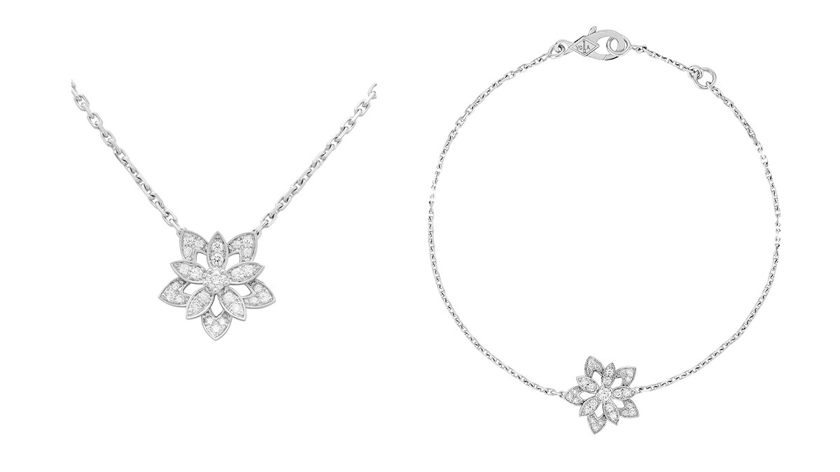 Lotus鏤空吊墜，迷你款式(白K金、鑽石)、Lotus鏤空手鍊，迷你款式(白K金、鑽石) 