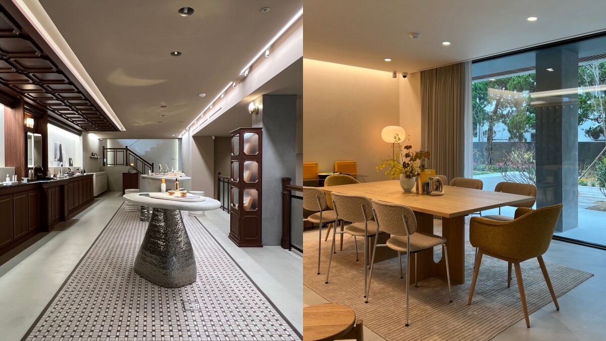 雪花秀韓國北村旗艦店的現代洋房區,右圖為文化沙龍空間。