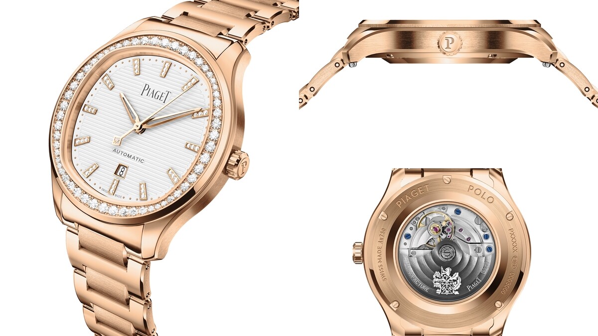 PIAGET Polo系列月白色日期顯示18K玫瑰金鑽石腕錶，建議售價NT$1,550,000