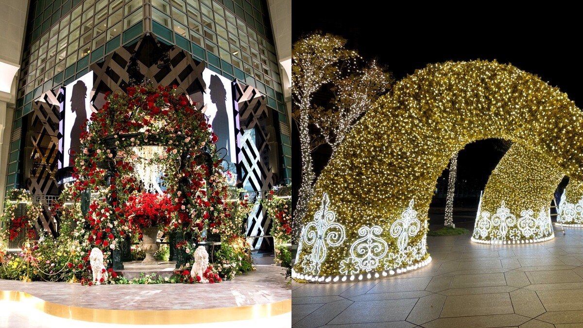 4樓都會廣場有「暖心花園」、戶外廣場有璀璨號角光廊可拍網美照