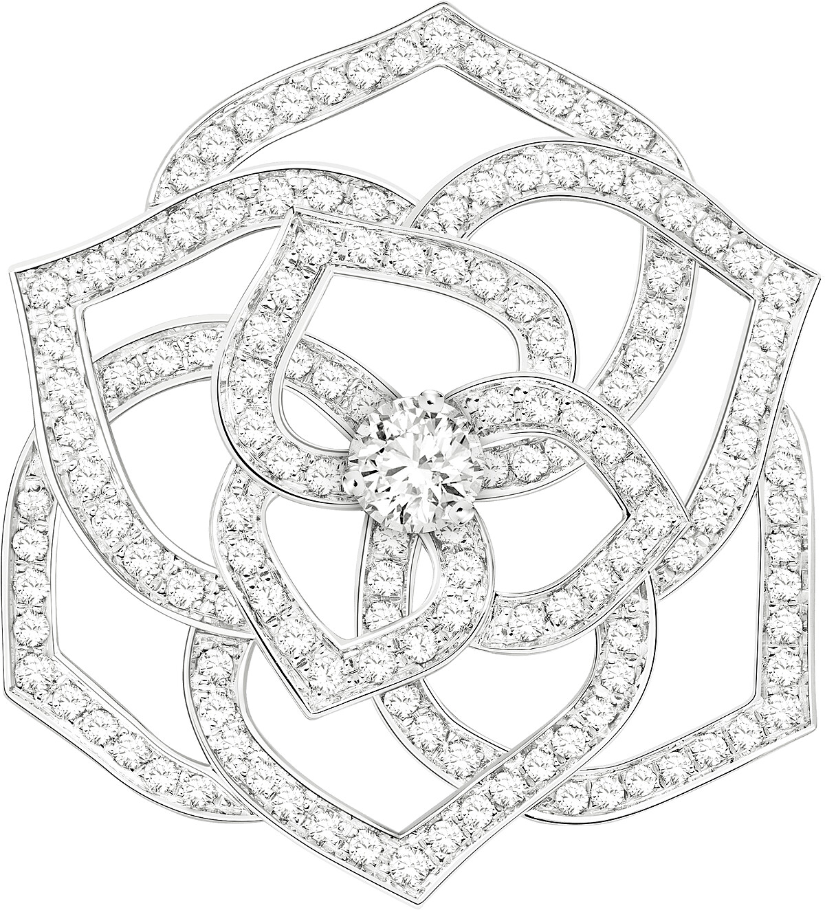 PIAGET Rose系列18K白金鑲鑽胸針，建議售價NT$520,000 (父親龍劭華過去曾穿戴同款胸針，別具意義。)