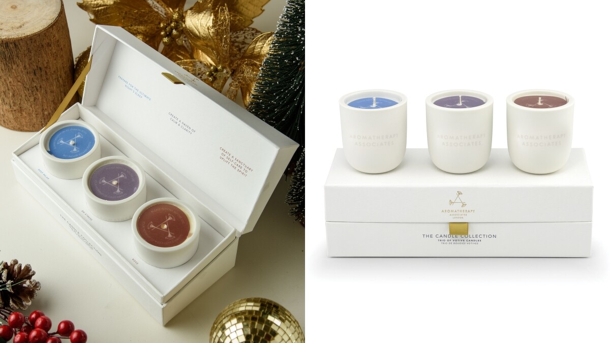 AROMATHERAPY ASSOCIATES 2021聖誕香薰三重奏The Candle Collection(晚間舒緩DEEP RELAX、玫瑰ROSE、怡神DE-STRESS)，NT3,500