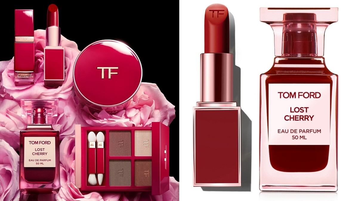 Tom Ford 2021聖誕把酒釀櫻桃香水Lost Cherry變成彩妝，又純真又性感