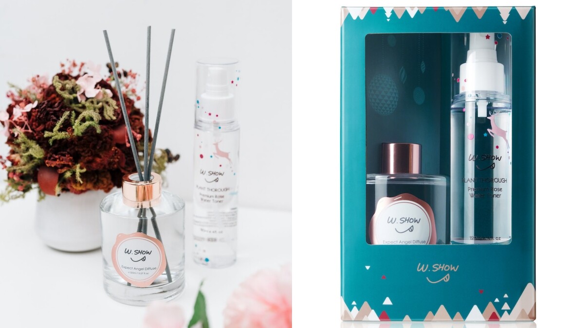 W.SHOW年度限量聖誕禮盒(守候天使擴香、全效玫瑰水聖誕版)，NT2,288(內含2022年正貨商品兌換券，價值超過NT6,000)。