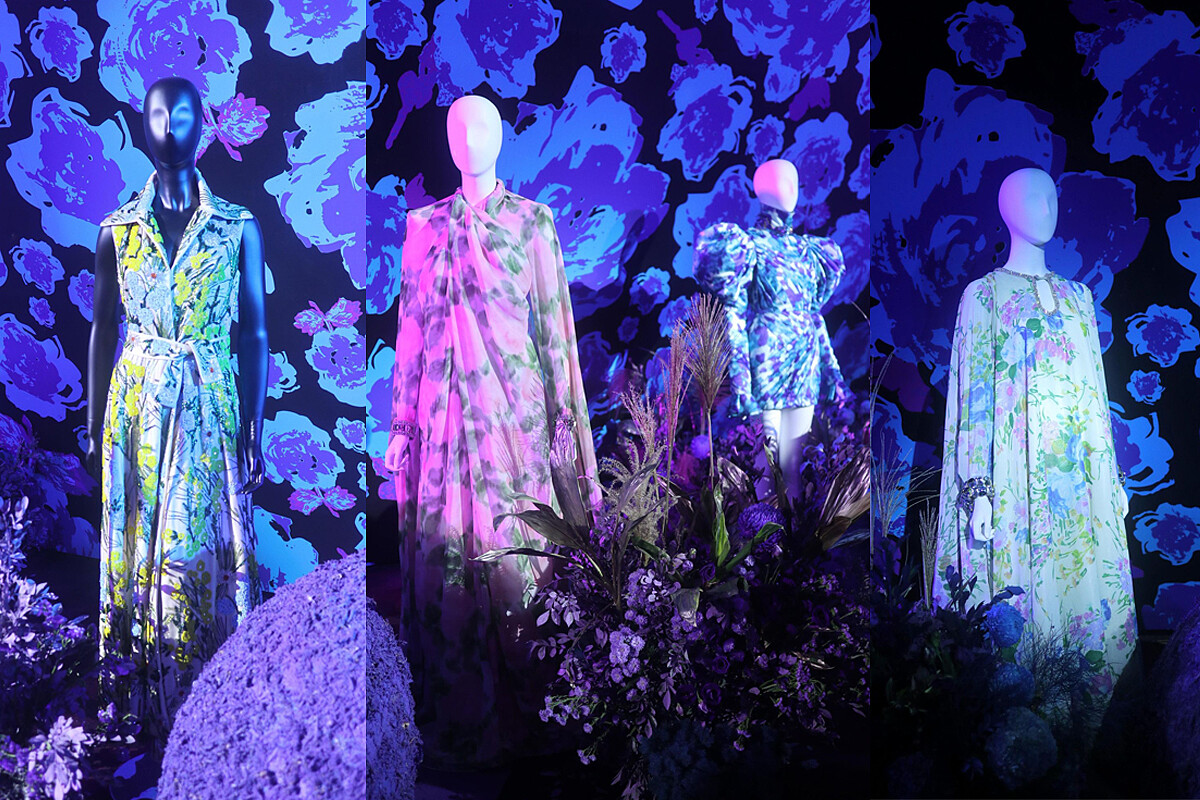 台北現場展示多套 Richard Quinn 設計的服裝。