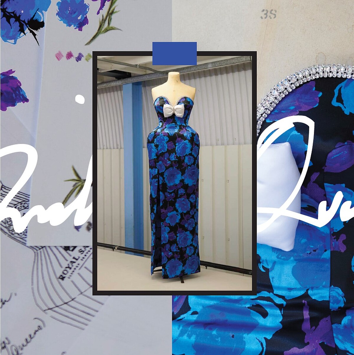 輪廓大膽的招牌長禮服。