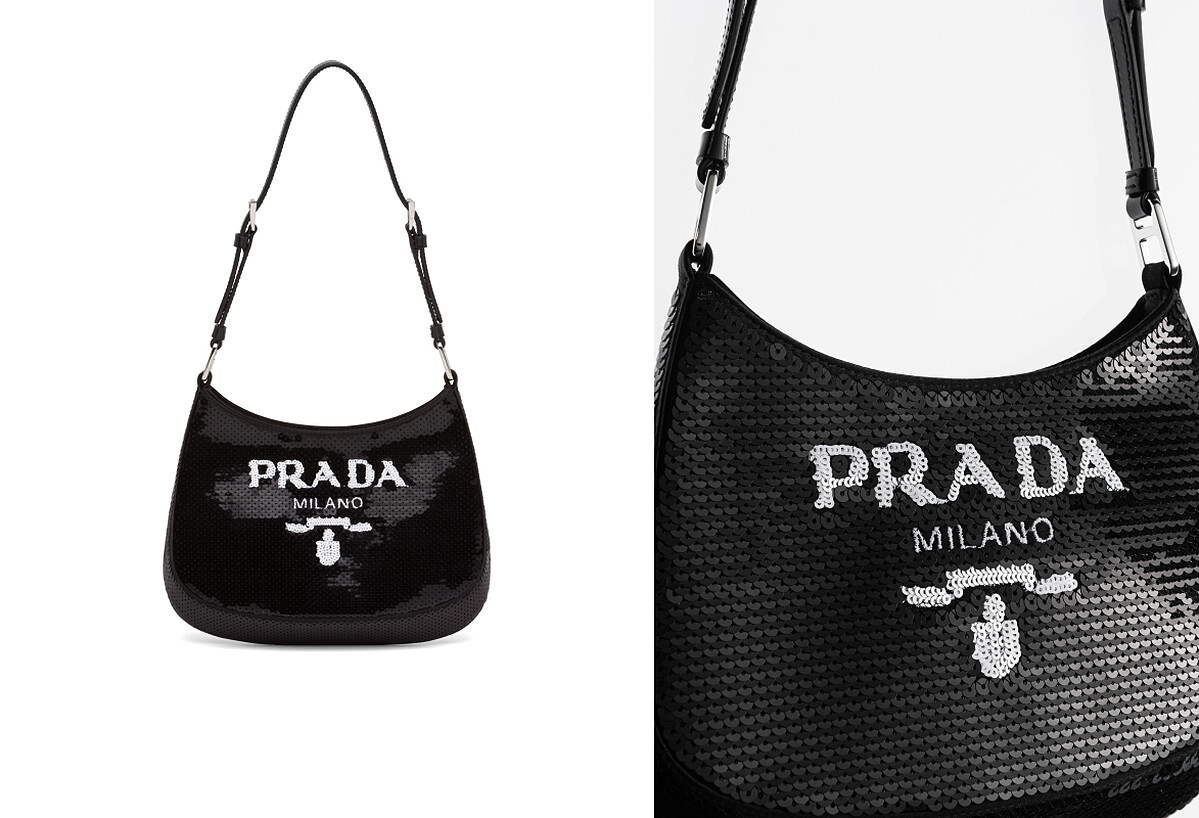 Prada Cleo亮片刺繡版，售價NT$78,000