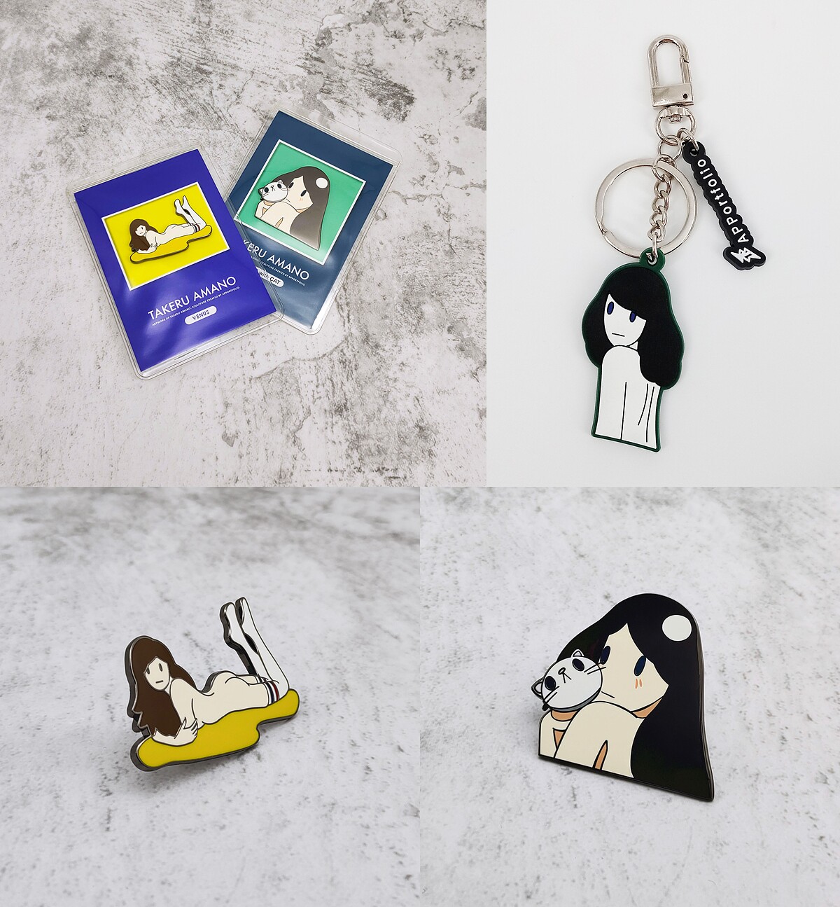 潮萌藝術展限量活動贈品:天野健別針、鑰匙圈