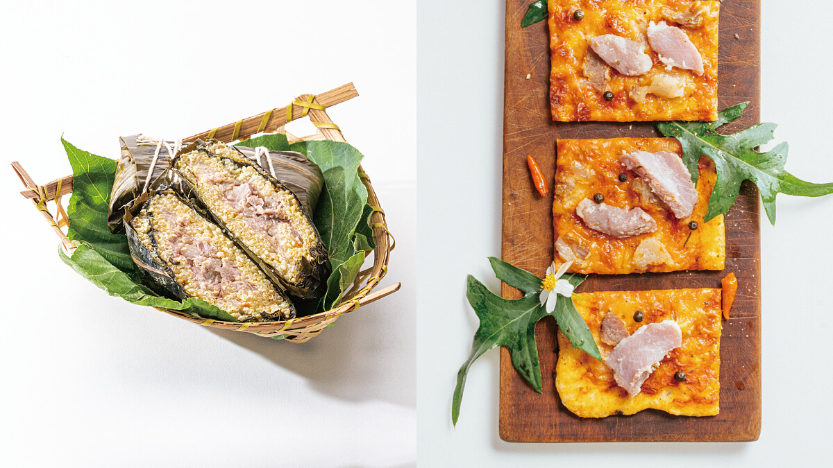 左為南島咖啡部落廚房的魯凱阿粨，右為恰比兔子的silaw馬告披薩。