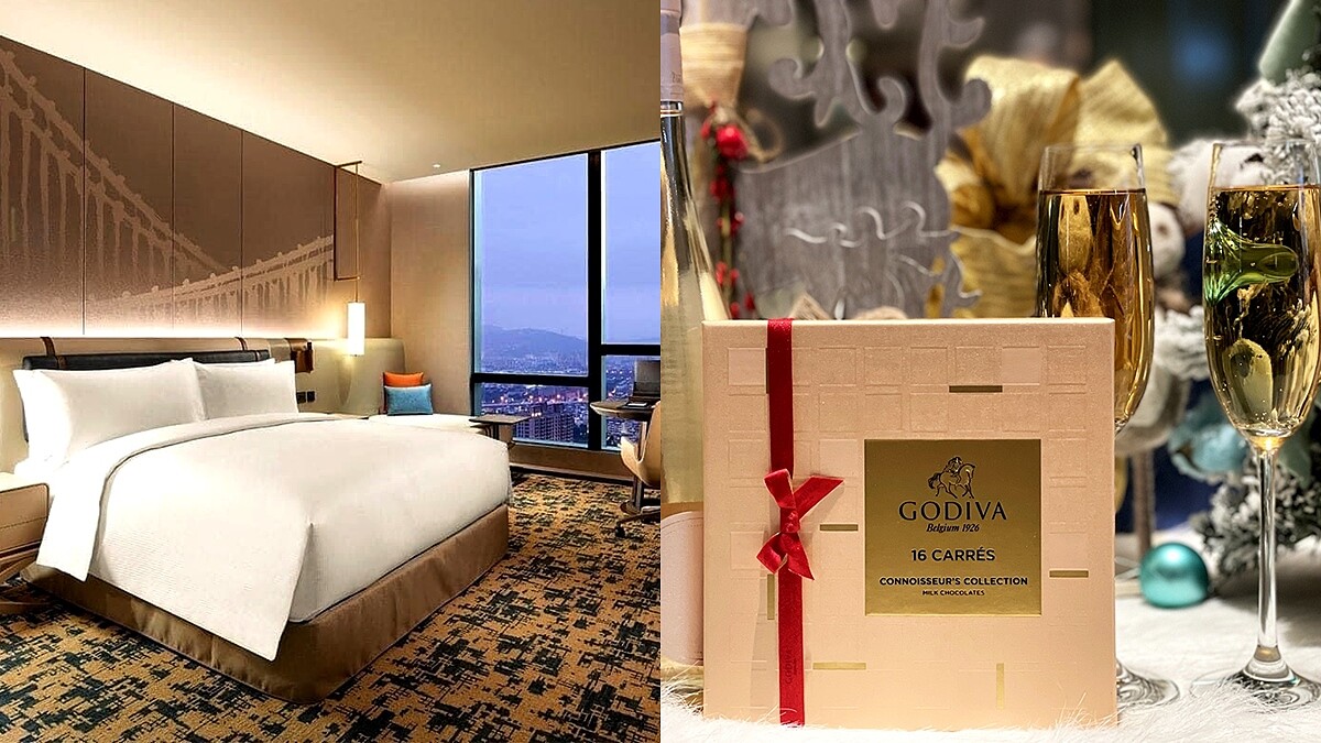 新北耶誕城住宿首選新板希爾頓！GODIVA巧克力、粉紅酒配高樓層景色，打造最浪漫聖誕夜