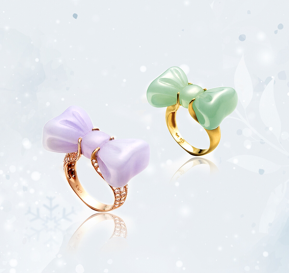 玉蝴蝶結戒指 售價台幣大NT$ 52,500起/小NT$ 34,250起